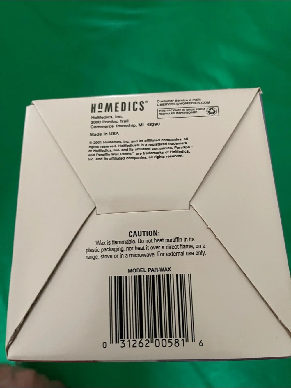 Homedics paraffin wax